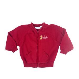 Vtg 1990s y2k Disney Winnie the Pooh Embroidered Zip Up Cardigan 24M